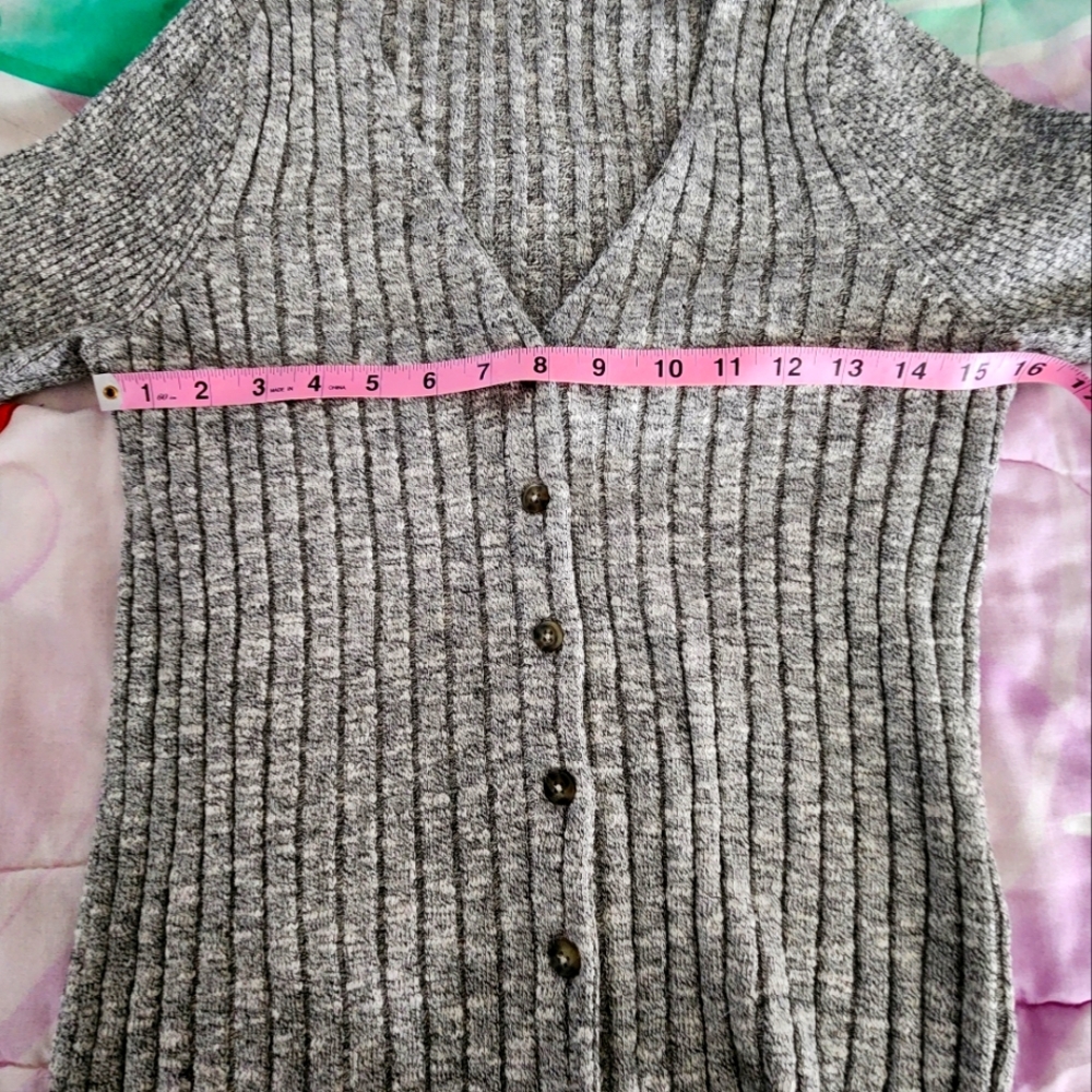 MADEWELL RIBBED CARDIGAN SWEATER MARLED SIZE MEDIUM